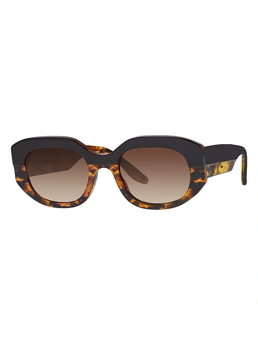Barton Perreira Women's Sueno 51MM Rectangular Sunglasses - Gradient Brown Havana Pink | Thumbnail 5 Barton Perreira Women's Sueno 51MM Rectangular Sunglasses - Gradient Brown Havana Pink | Thumbnail 5