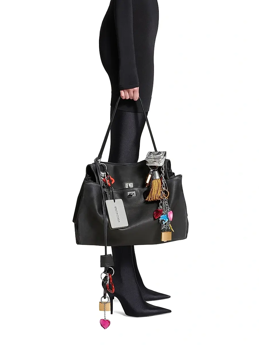 Balenciaga Women's Rodeo Handbag Crocodile Embossed - White | Thumbnail 12