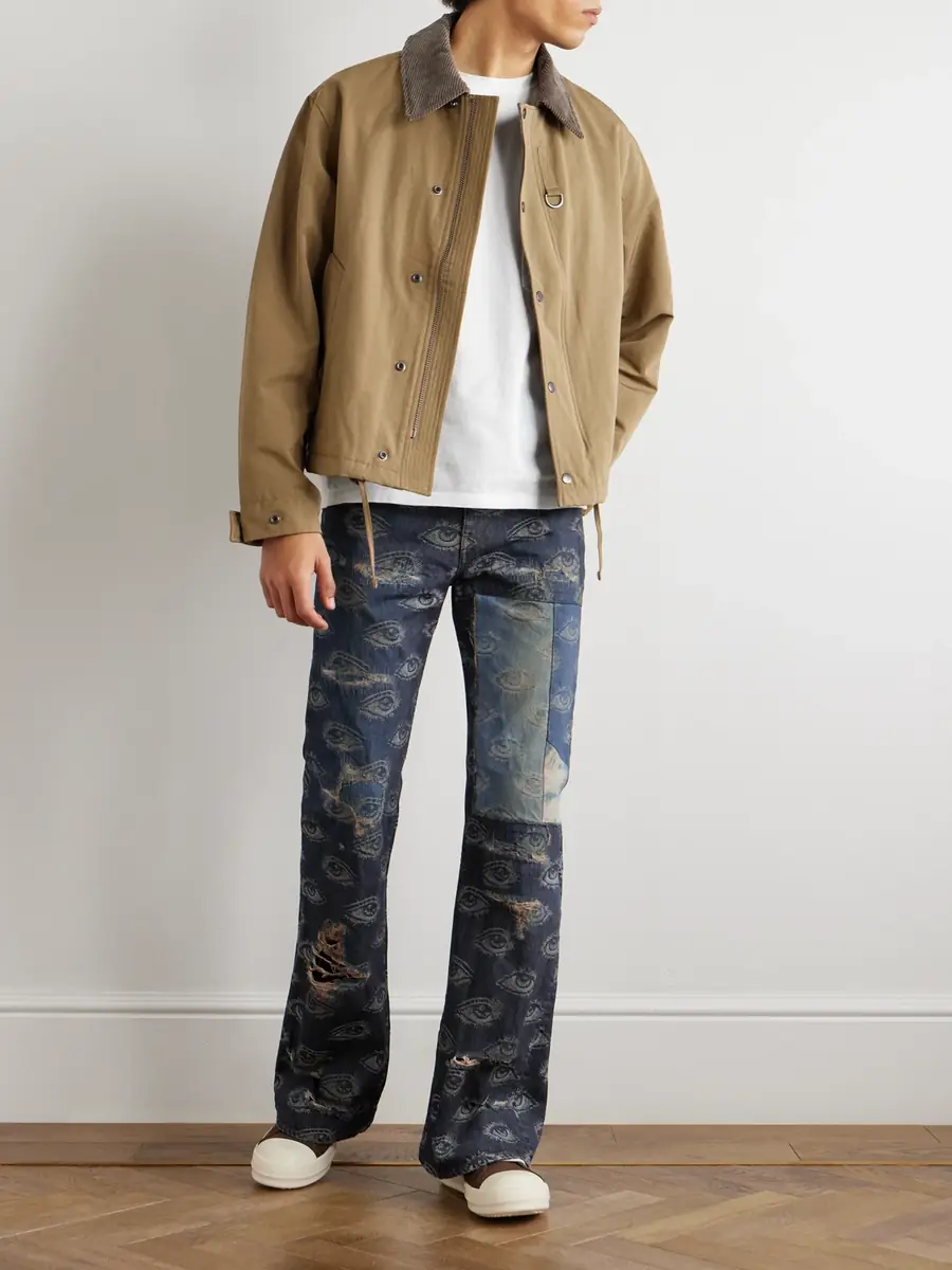 KAPITAL Speakeasy Slim-Fit Flared Printed Distressed Jeans - Men | Thumbnail 2 KAPITAL Speakeasy Slim-Fit Flared Printed Distressed Jeans - Men | Thumbnail 2