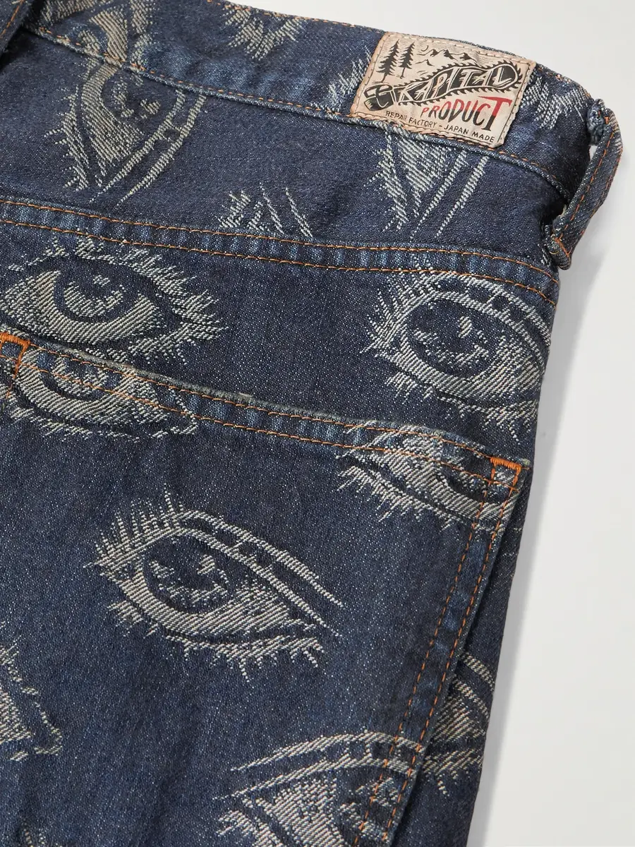 KAPITAL Speakeasy Slim-Fit Flared Printed Distressed Jeans - Men | Thumbnail 5 KAPITAL Speakeasy Slim-Fit Flared Printed Distressed Jeans - Men | Thumbnail 5