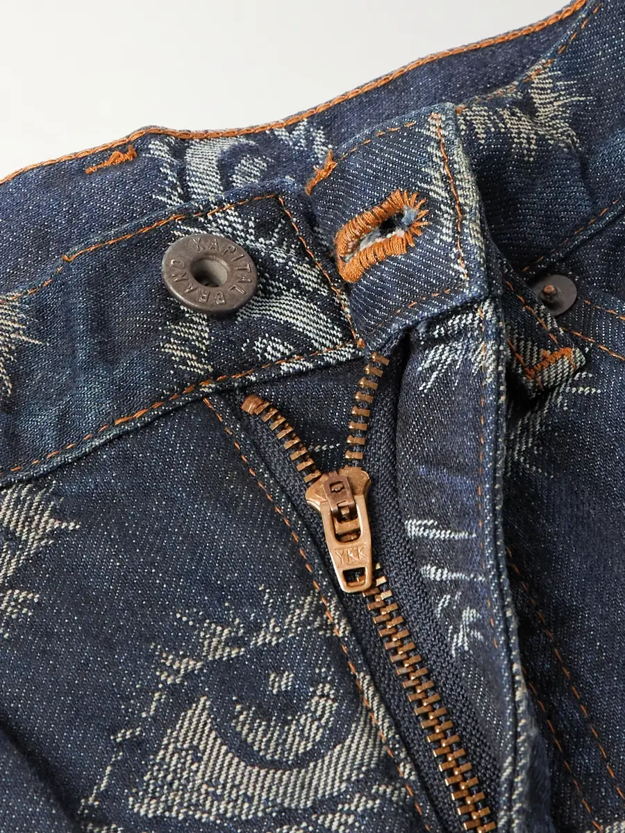 KAPITAL Speakeasy Slim-Fit Flared Printed Distressed Jeans - Men | Thumbnail 6 KAPITAL Speakeasy Slim-Fit Flared Printed Distressed Jeans - Men | Thumbnail 6