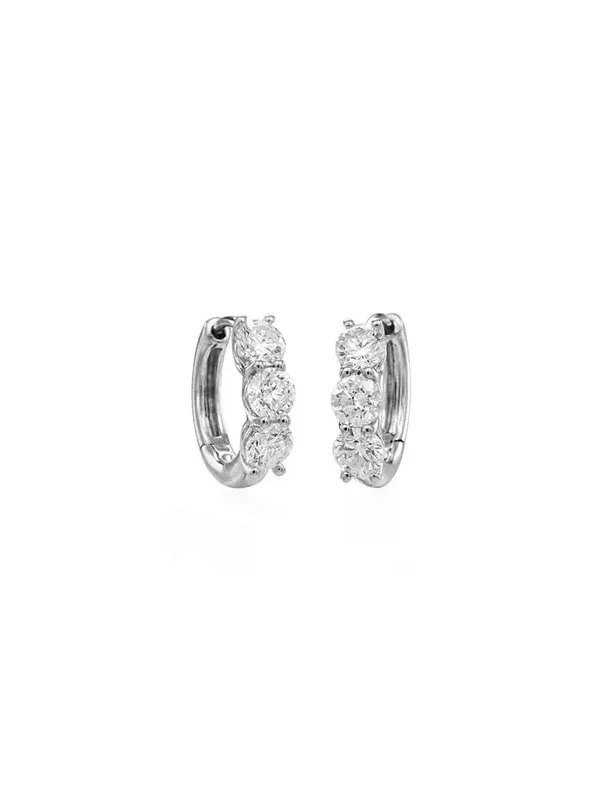 1.20ct Diamond 14K Gold Huggie Hoop Earrings 1.20ct Diamond 14K Gold Huggie Hoop Earrings