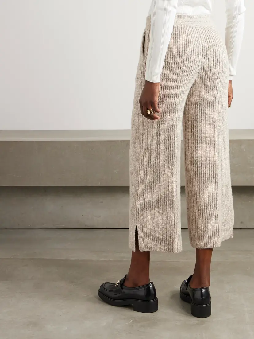 Loro Piana Valduggia Cropped Ribbed Cashmere Wide-leg Pants | Thumbnail 3 Loro Piana Valduggia Cropped Ribbed Cashmere Wide-leg Pants | Thumbnail 3