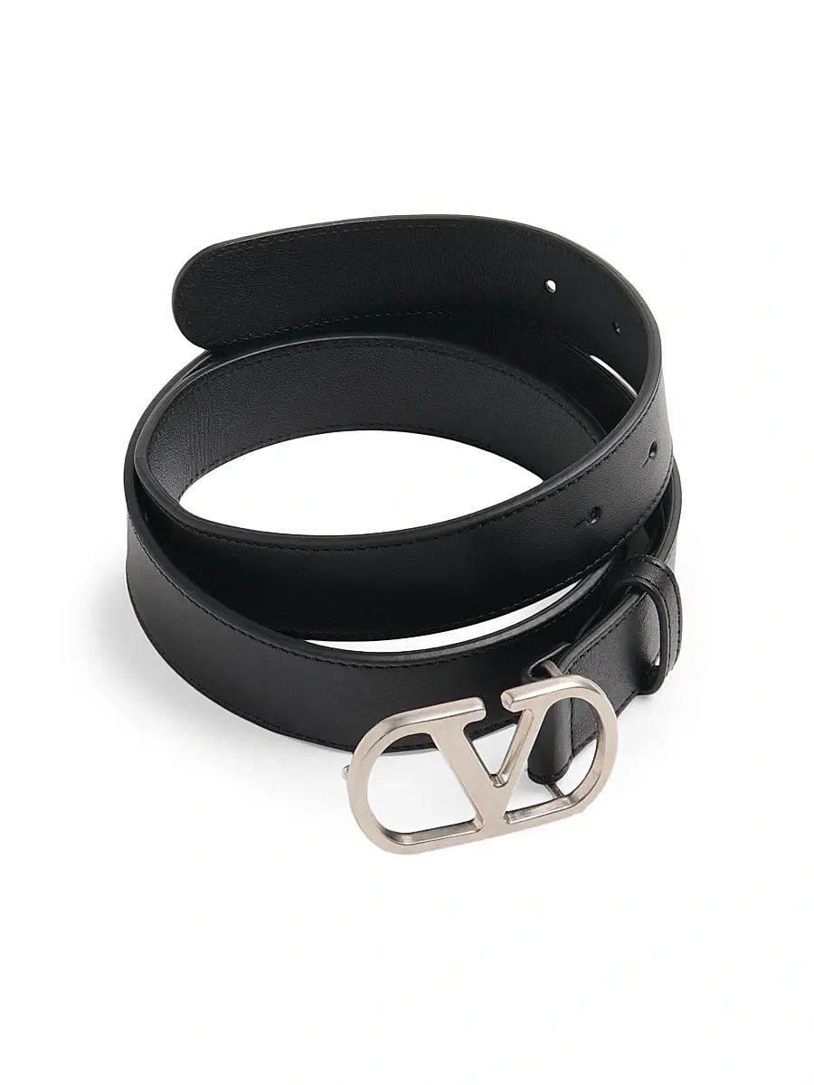 Valentino Men's VLogo Signature Belt in Shiny Calfskin 30MM | Thumbnail 3 Valentino Men's VLogo Signature Belt in Shiny Calfskin 30MM | Thumbnail 3