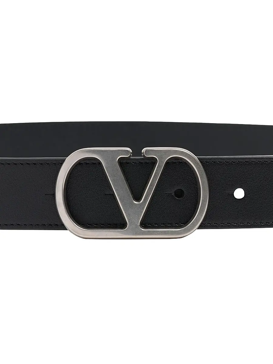 Valentino Men's VLogo Signature Belt in Shiny Calfskin 30MM | Thumbnail 4 Valentino Men's VLogo Signature Belt in Shiny Calfskin 30MM | Thumbnail 4
