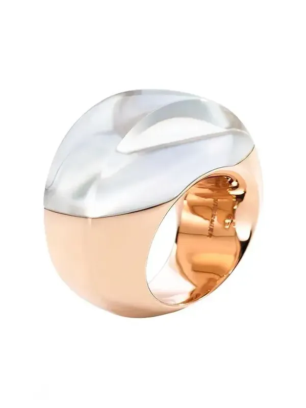 Rock Crystal Mother of Pearl Aladino Ring Rock Crystal Mother of Pearl Aladino Ring