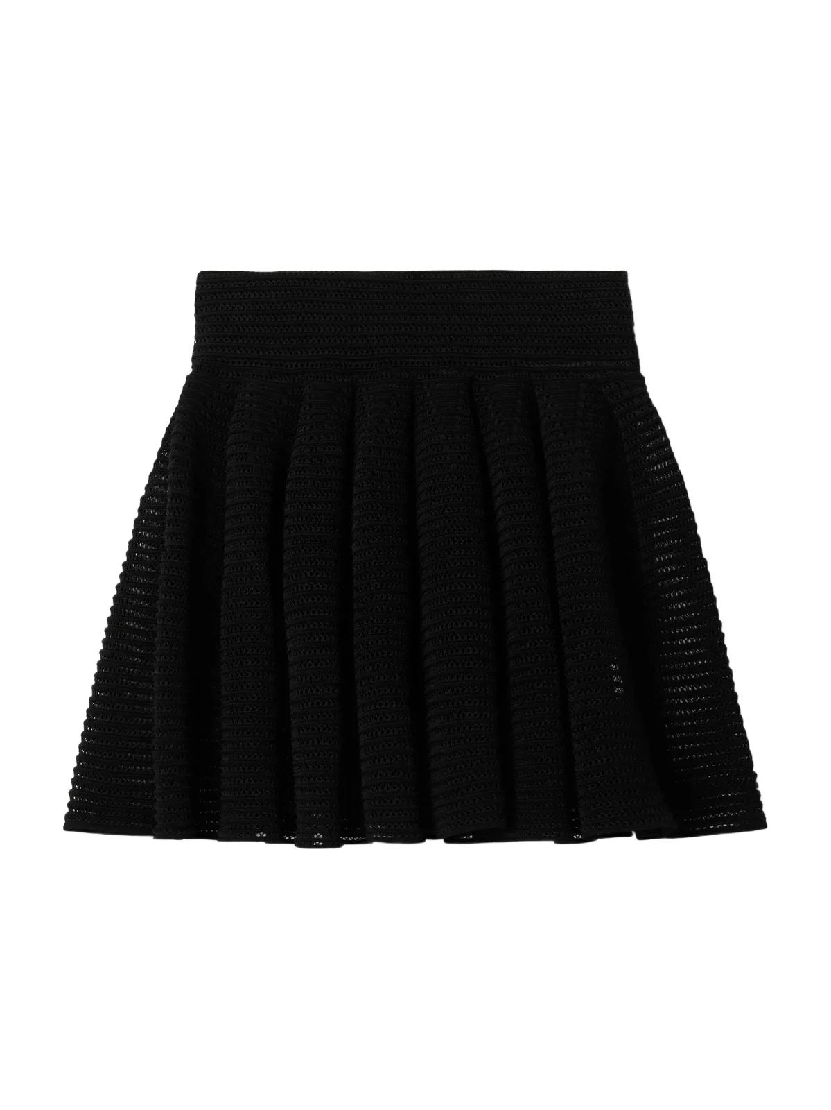 Pleated Open-knit Mini Skirt Pleated Open-knit Mini Skirt
