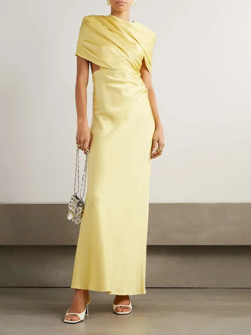 Stella McCartney Open-back Cape-effect Draped Satin Gown | Thumbnail 2 Stella McCartney Open-back Cape-effect Draped Satin Gown | Thumbnail 2