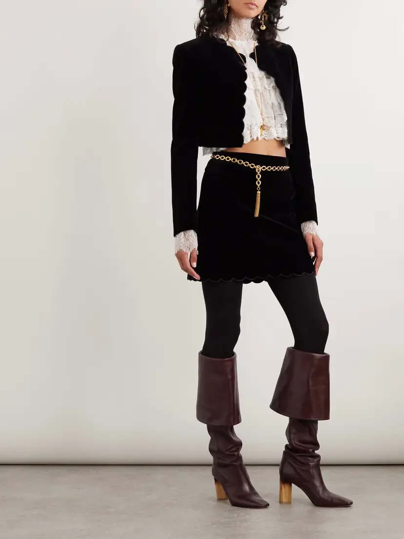Chloé Tiered Lace-trimmed Silk-chiffon Blouse | Thumbnail 2 Chloé Tiered Lace-trimmed Silk-chiffon Blouse | Thumbnail 2