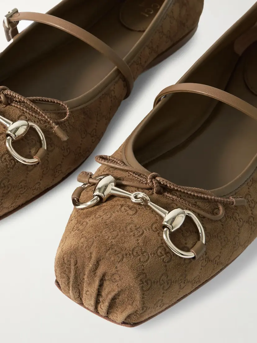 Gucci Horsebit-detailed Suede Ballet Flats | Thumbnail 4 Gucci Horsebit-detailed Suede Ballet Flats | Thumbnail 4