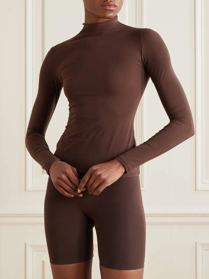 Skims Fits Everybody Turtleneck Top - Cocoa | Thumbnail 2