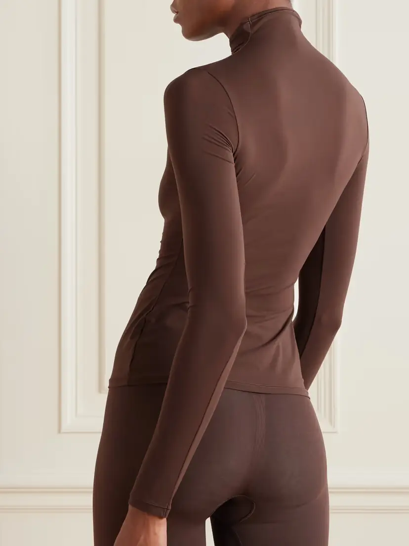 Skims Fits Everybody Turtleneck Top - Cocoa | Thumbnail 3