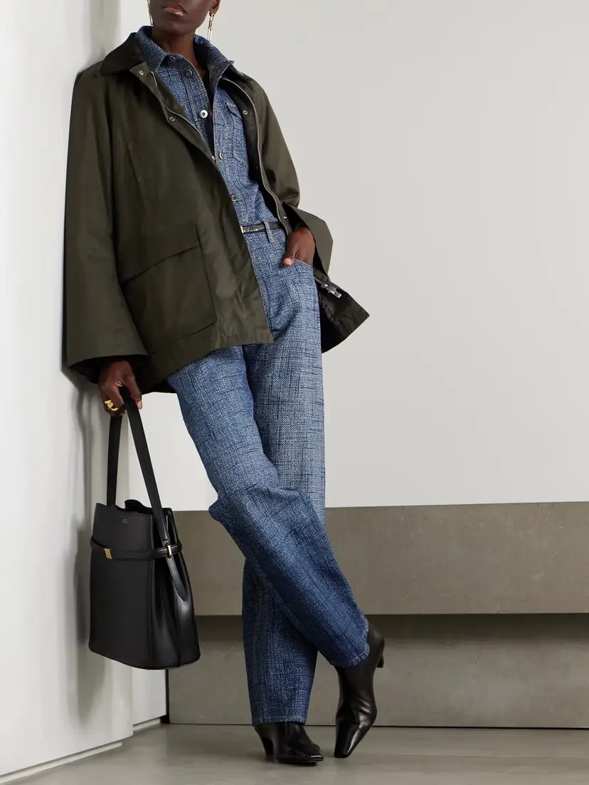 TOTEME Oversized Corduroy-trimmed Waxed Organic Cotton Jacket | Thumbnail 2