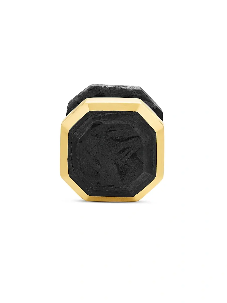 David Yurman Men's Forged Carbon Tuxedo Studs in 18K Yellow Gold | Thumbnail 3 David Yurman Men's Forged Carbon Tuxedo Studs in 18K Yellow Gold | Thumbnail 3