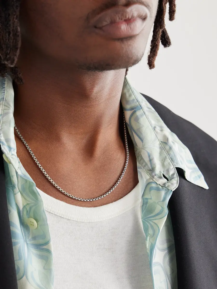 David Yurman Box Chain Silver Necklace - Men | Thumbnail 2 David Yurman Box Chain Silver Necklace - Men | Thumbnail 2