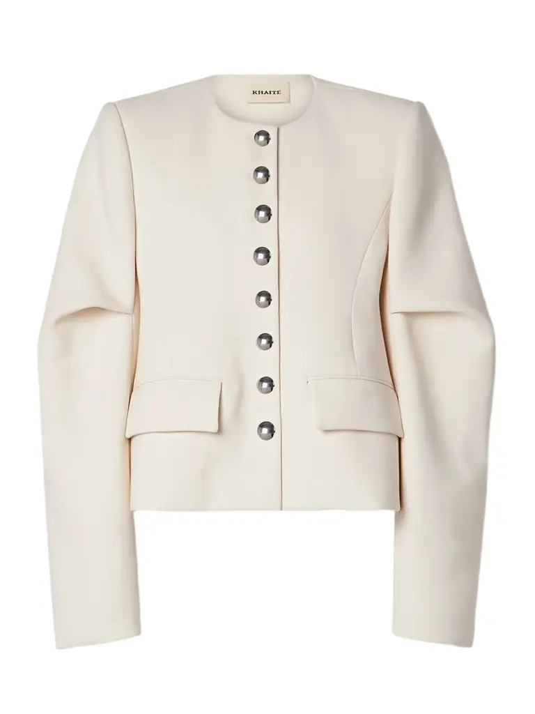 Khaite Darlman Draped Twill Blazer | Thumbnail 1 Khaite Darlman Draped Twill Blazer | Thumbnail 1