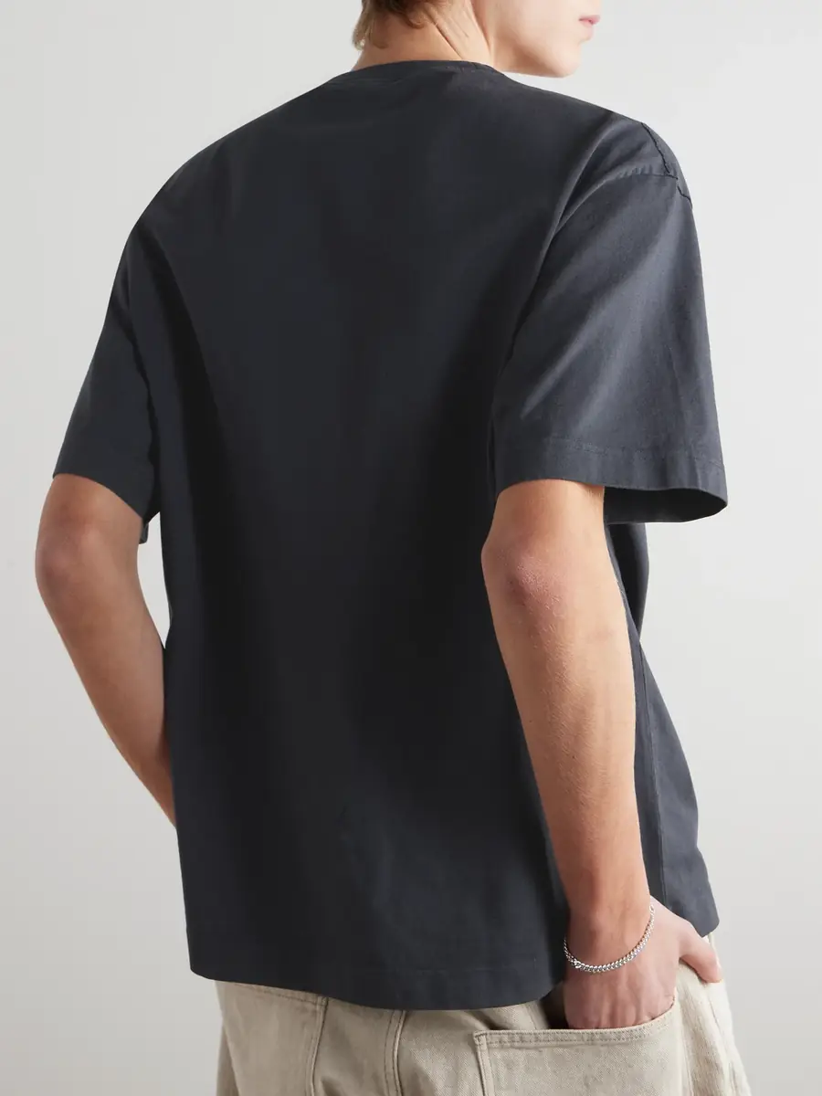 Acne Studios Exford Logo-Flocked Cotton-Jersey T-Shirt - Men | Thumbnail 4 Acne Studios Exford Logo-Flocked Cotton-Jersey T-Shirt - Men | Thumbnail 4