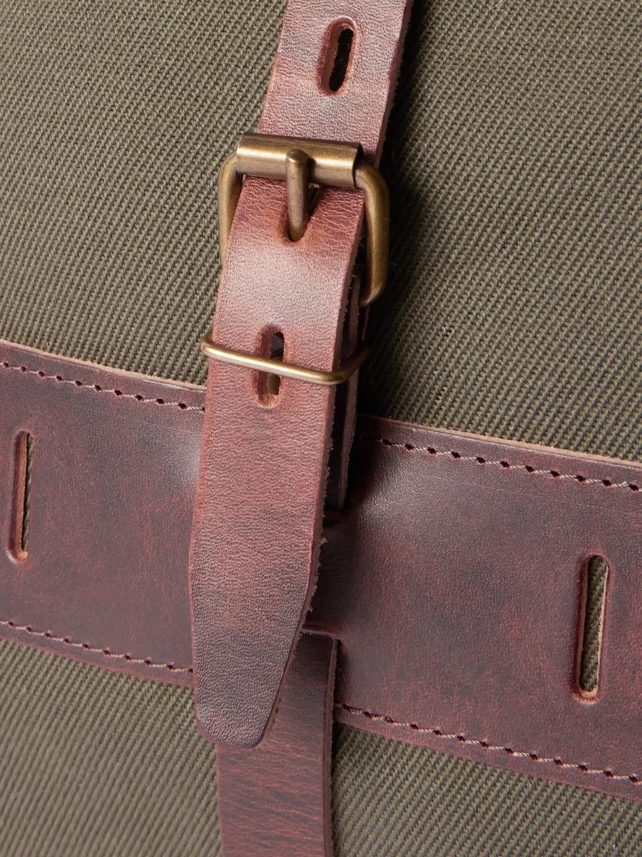 Bleu de Chauffe Jamy Leather-Trimmed Canvas Backpack - Men | Thumbnail 4 Bleu de Chauffe Jamy Leather-Trimmed Canvas Backpack - Men | Thumbnail 4