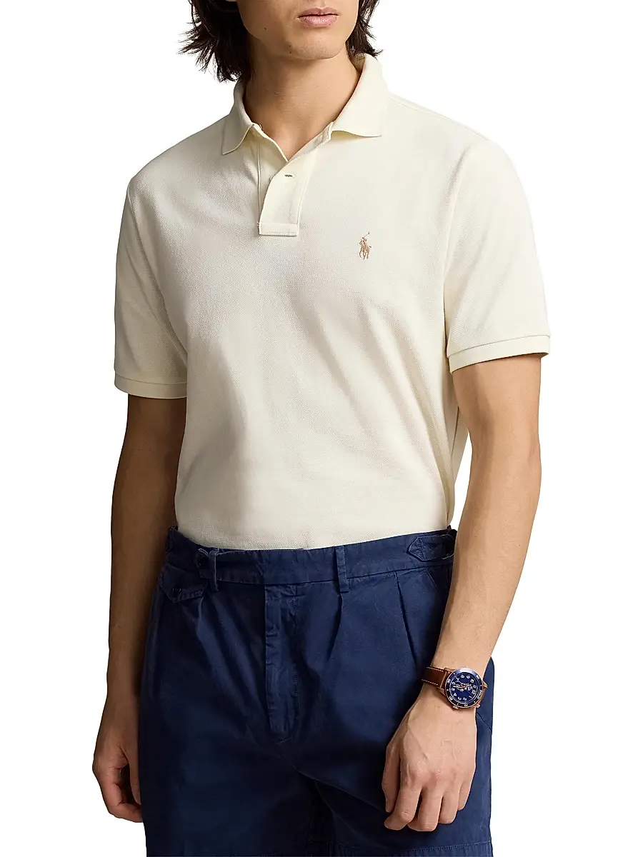 Polo Ralph Lauren Men's Logo Cotton Mesh Polo Shirt - Parchment Cream | Thumbnail 3 Polo Ralph Lauren Men's Logo Cotton Mesh Polo Shirt - Parchment Cream | Thumbnail 3