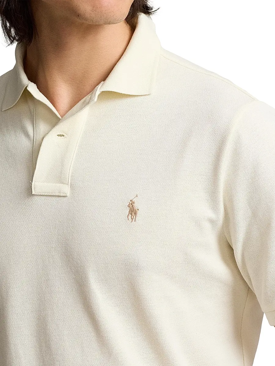 Polo Ralph Lauren Men's Logo Cotton Mesh Polo Shirt - Parchment Cream | Thumbnail 5 Polo Ralph Lauren Men's Logo Cotton Mesh Polo Shirt - Parchment Cream | Thumbnail 5