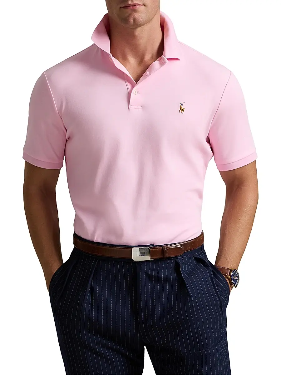 Polo Ralph Lauren Men's Classic-Fit Soft Cotton Polo Shirt - Carmel Pink | Thumbnail 3 Polo Ralph Lauren Men's Classic-Fit Soft Cotton Polo Shirt - Carmel Pink | Thumbnail 3