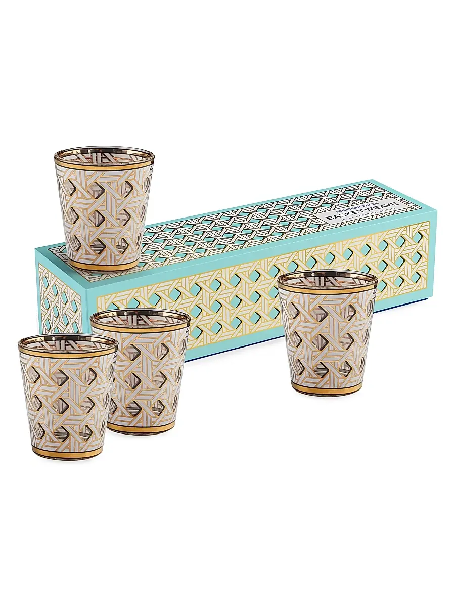 Jonathan Adler Basketweave Glasses 4-Piece Set | Thumbnail 2 Jonathan Adler Basketweave Glasses 4-Piece Set | Thumbnail 2
