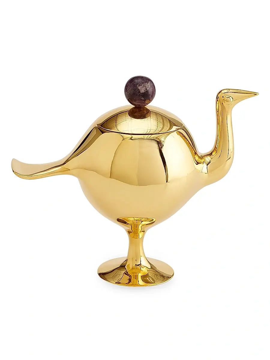 Jonathan Adler Brass & Amethyst Bird Box - Brass | Image 1 Jonathan Adler Brass & Amethyst Bird Box - Brass | Image 1