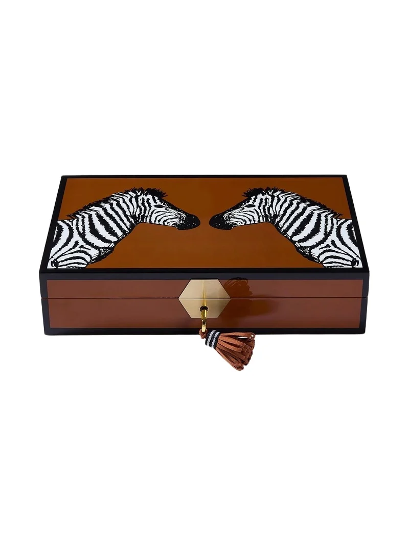 Jonathan Adler Zebra Lacquered Jewelry Box