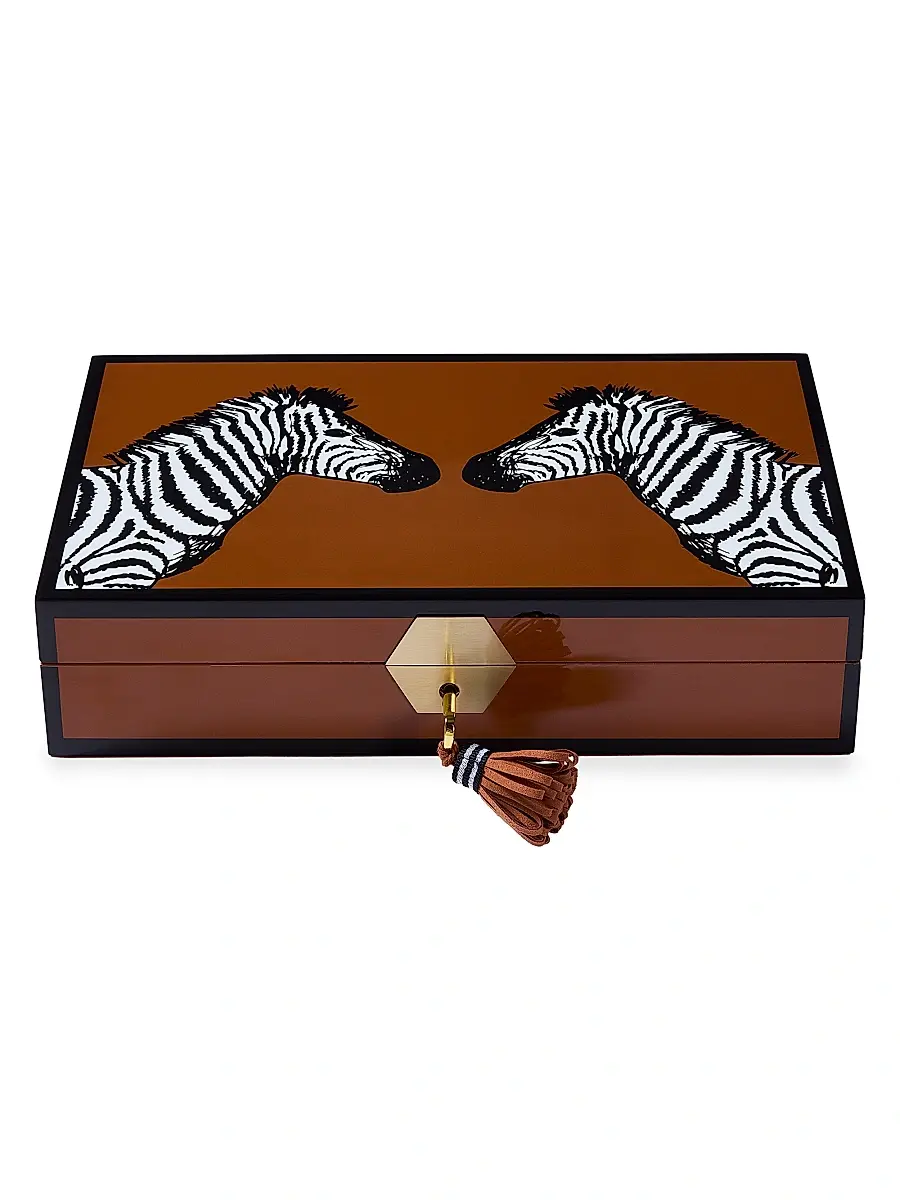 Jonathan Adler Zebra Lacquered Jewelry Box