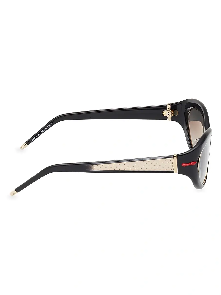 Christian Louboutin Women's So Kate 55MM Geometric Sunglasses - Shiny Black | Thumbnail 7 Christian Louboutin Women's So Kate 55MM Geometric Sunglasses - Shiny Black | Thumbnail 7
