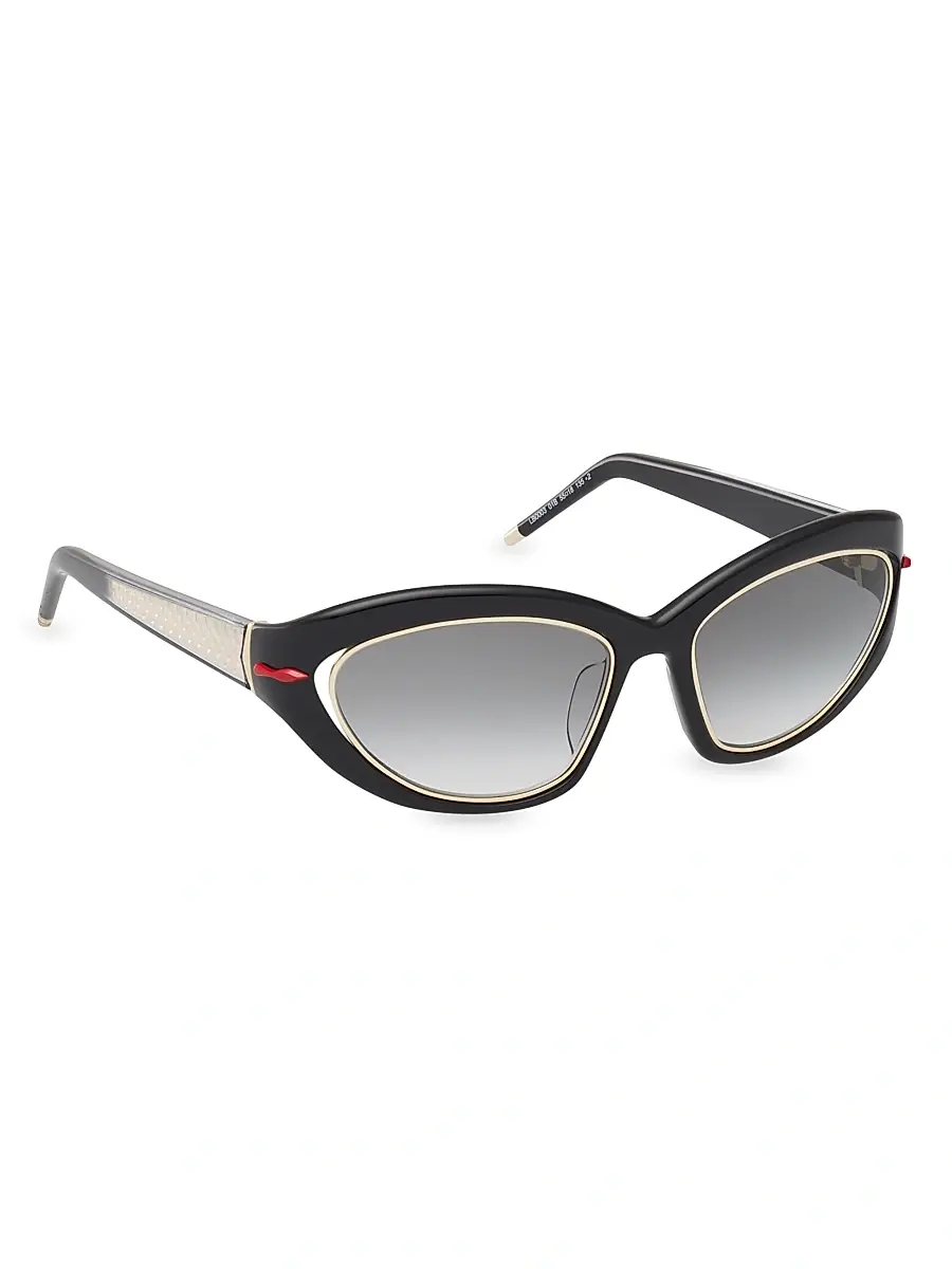 Christian Louboutin Women's So Kate 55MM Geometric Sunglasses - Shiny Black | Thumbnail 8 Christian Louboutin Women's So Kate 55MM Geometric Sunglasses - Shiny Black | Thumbnail 8