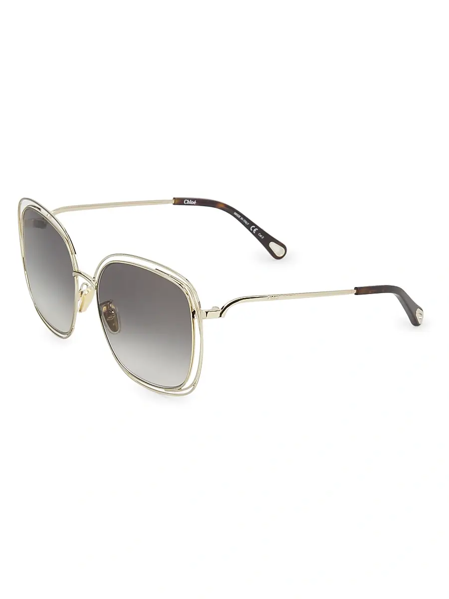 Chloé Women's Carlina 58MM Square Sunglasses - Gold | Thumbnail 2 Chloé Women's Carlina 58MM Square Sunglasses - Gold | Thumbnail 2