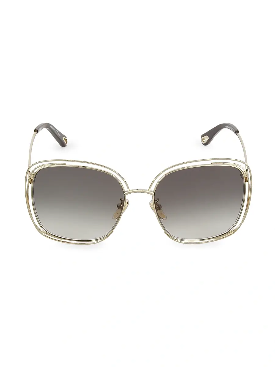 Women's Carlina 58MM Square Sunglasses - Gold Women's Carlina 58MM Square Sunglasses - Gold