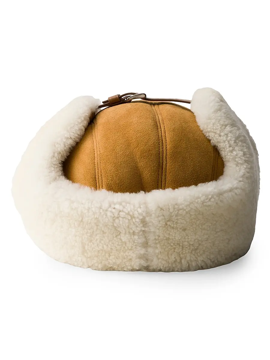 Prada Men's Suede Shearling Trapper Hat | Thumbnail 2 Prada Men's Suede Shearling Trapper Hat | Thumbnail 2