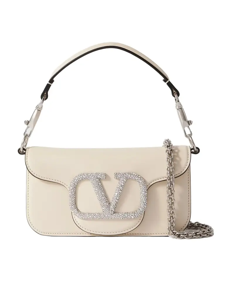 Valentino Garavani Locò Small Embellished Leather Shoulder Bag | Image 1 Valentino Garavani Locò Small Embellished Leather Shoulder Bag | Image 1