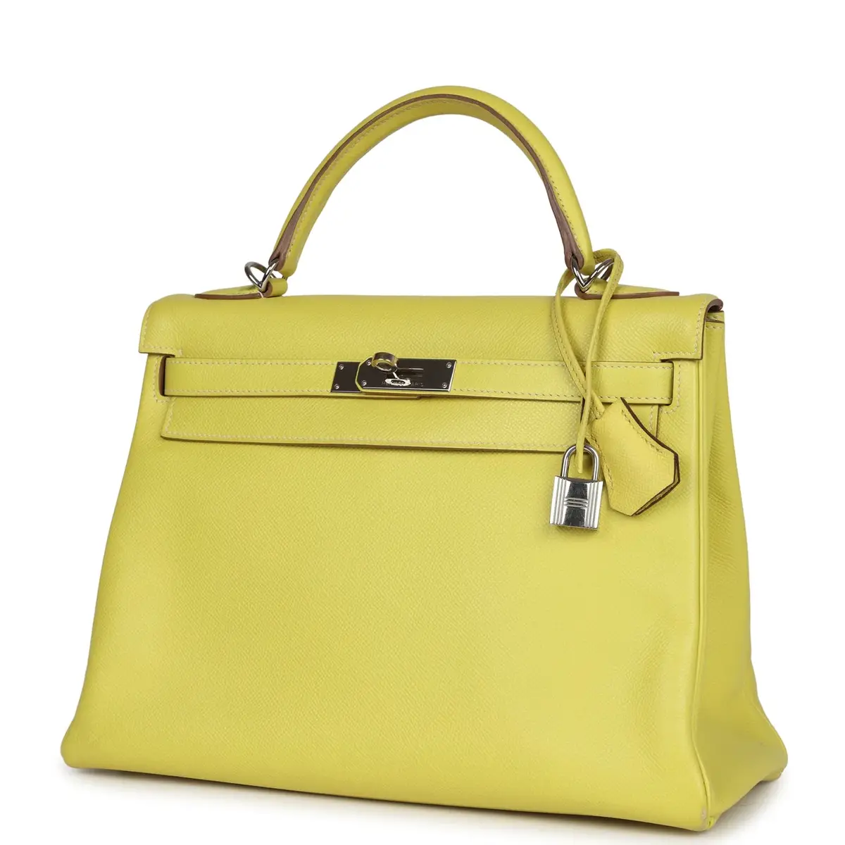 HERMÈS Pre-owned Hermes Kelly Retourne 32 Lime Candy Epsom Palladium Hardware | Thumbnail 5 HERMÈS Pre-owned Hermes Kelly Retourne 32 Lime Candy Epsom Palladium Hardware | Thumbnail 5