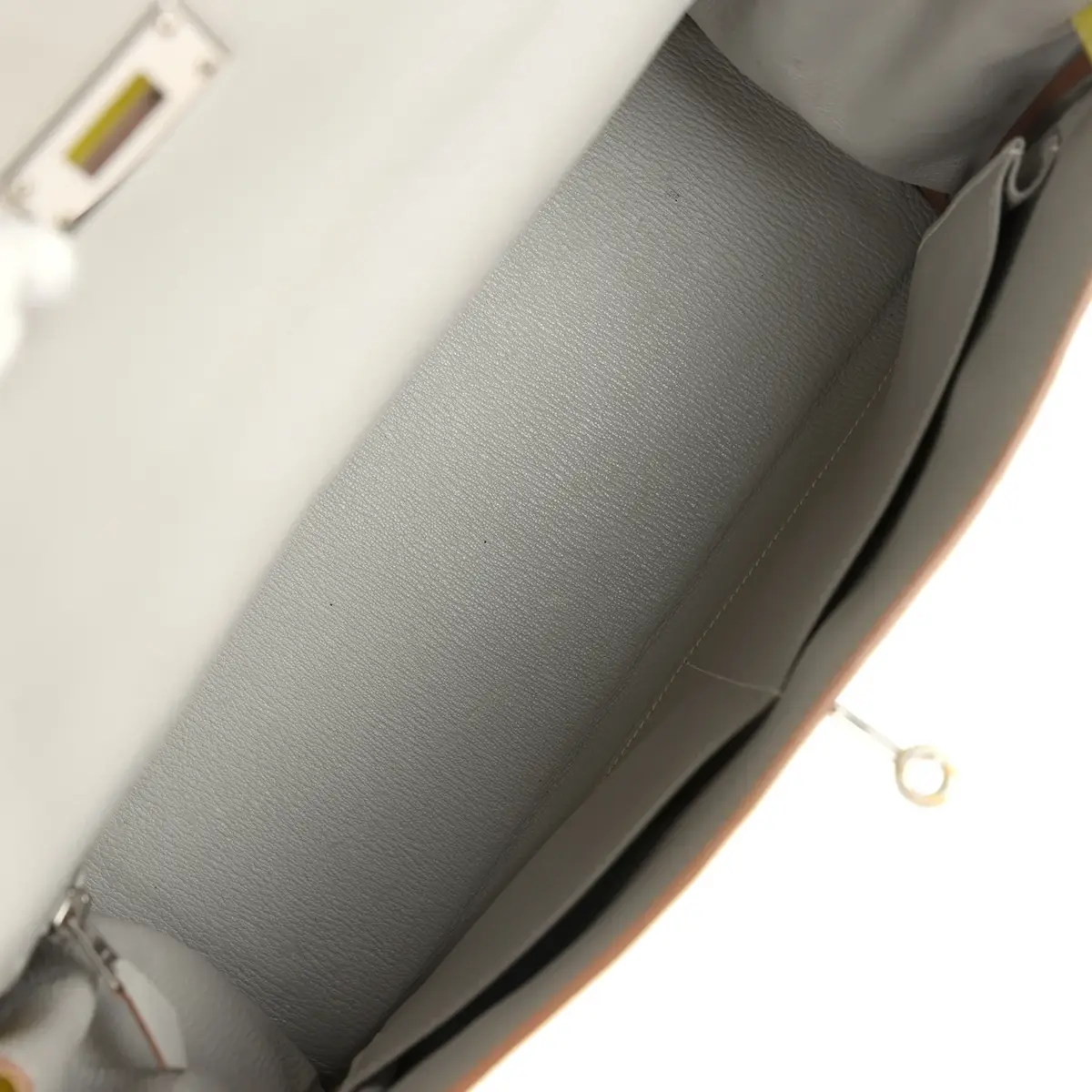 HERMÈS Pre-owned Hermes Kelly Retourne 32 Lime Candy Epsom Palladium Hardware | Thumbnail 8 HERMÈS Pre-owned Hermes Kelly Retourne 32 Lime Candy Epsom Palladium Hardware | Thumbnail 8