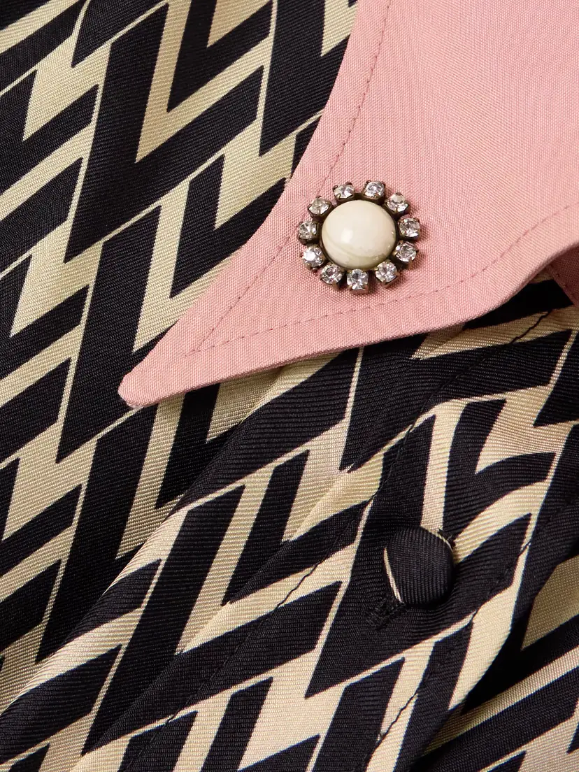Valentino Garavani Embellished Belted Printed Silk-twill Midi Shirt Dress | Thumbnail 4 Valentino Garavani Embellished Belted Printed Silk-twill Midi Shirt Dress | Thumbnail 4