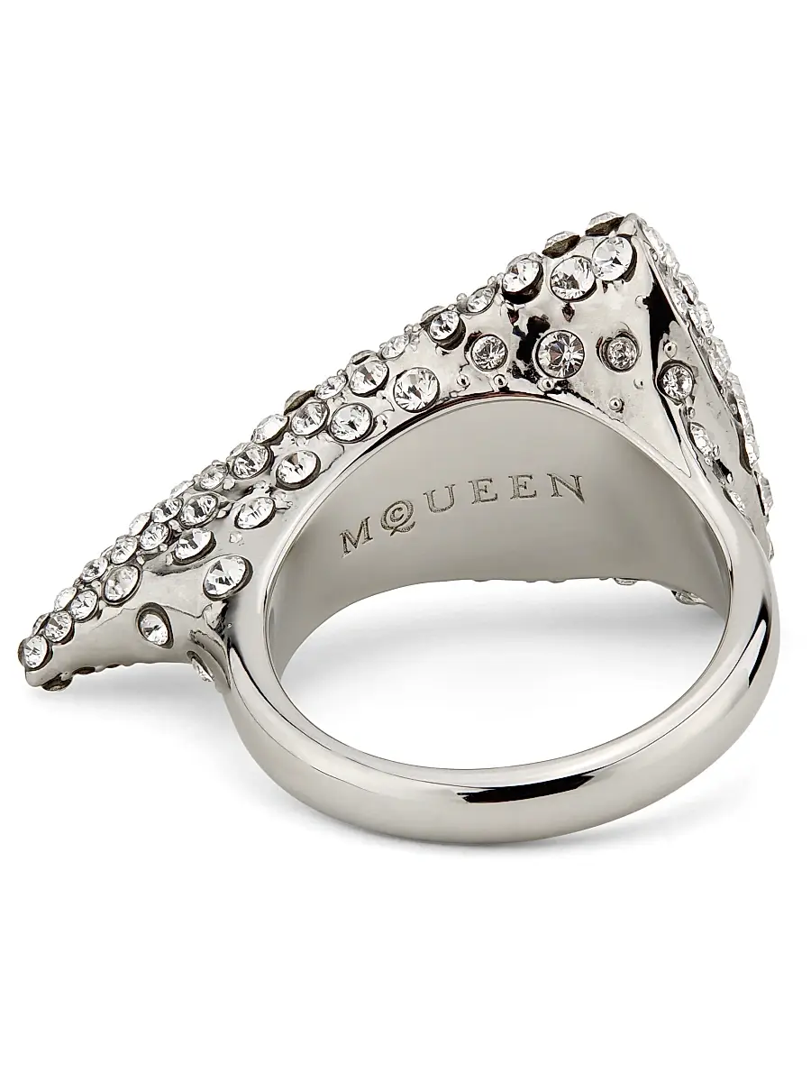 Alexander McQueen Women's Silvertone & Glass Crystal Tiger's Claw Ring | Thumbnail 3 Alexander McQueen Women's Silvertone & Glass Crystal Tiger's Claw Ring | Thumbnail 3