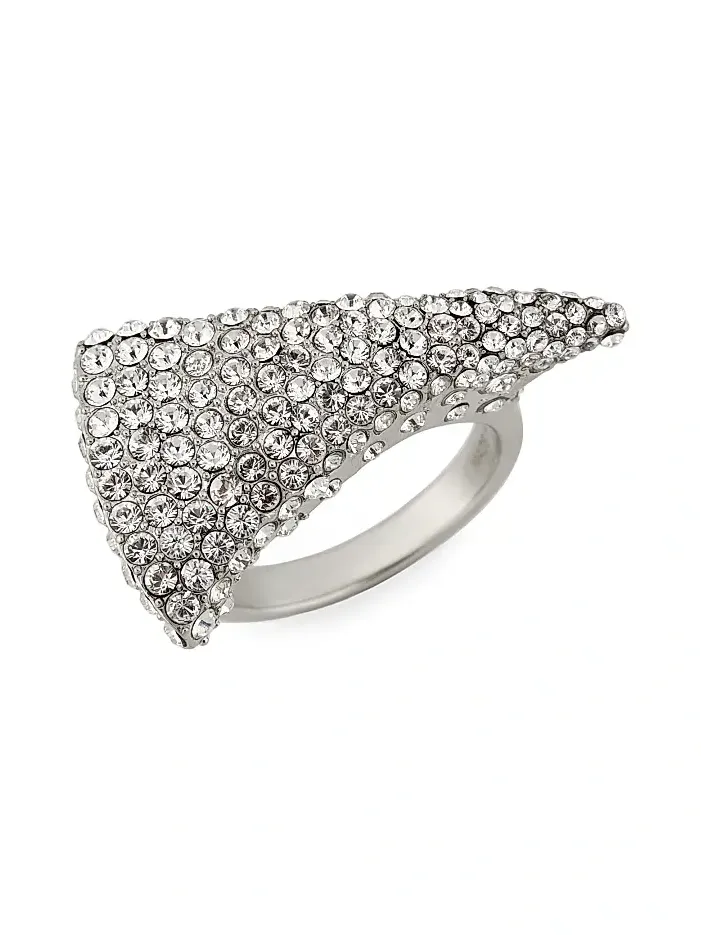 Women's Silvertone & Glass Crystal Tiger's Claw Ring Women's Silvertone & Glass Crystal Tiger's Claw Ring