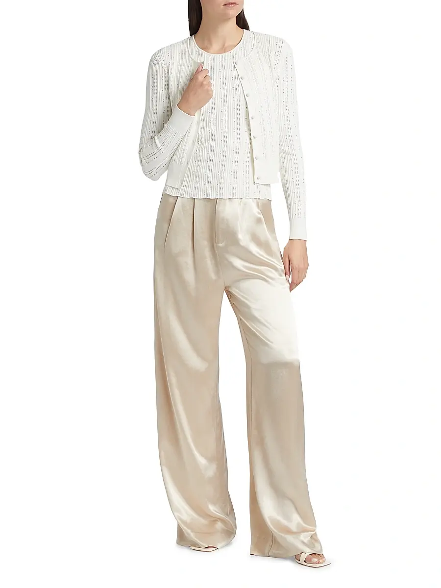 Adam Lippes Women's Pointelle Jacquard Cardigan | Thumbnail 2 Adam Lippes Women's Pointelle Jacquard Cardigan | Thumbnail 2