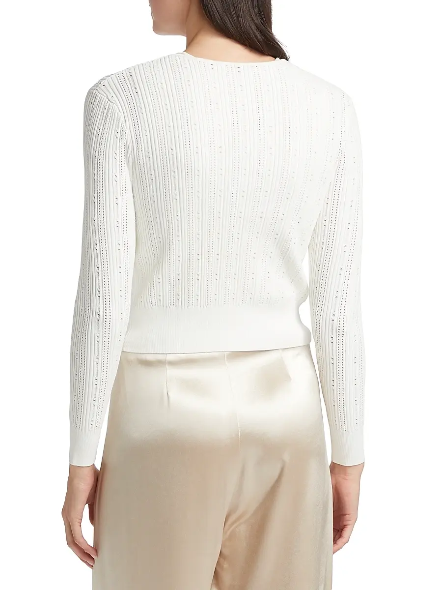 Adam Lippes Women's Pointelle Jacquard Cardigan | Thumbnail 5 Adam Lippes Women's Pointelle Jacquard Cardigan | Thumbnail 5
