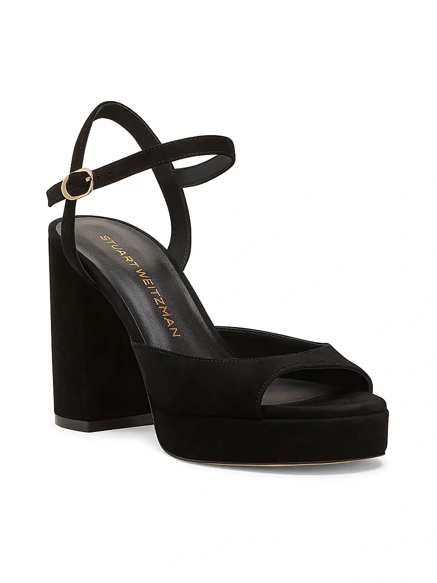 Stuart Weitzman Women's Dayna II 100MM Suede Platform Sandals | Thumbnail 2 Stuart Weitzman Women's Dayna II 100MM Suede Platform Sandals | Thumbnail 2