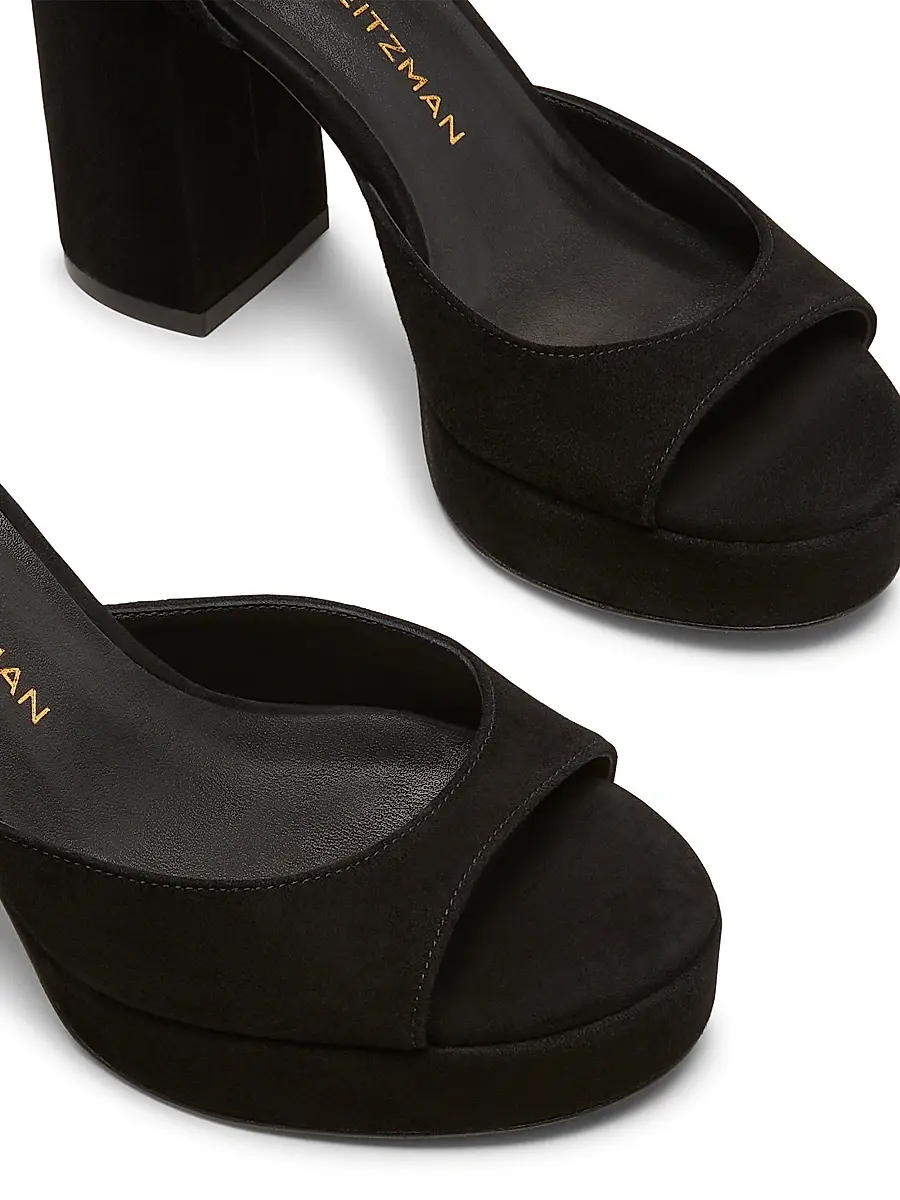 Stuart Weitzman Women's Dayna II 100MM Suede Platform Sandals | Thumbnail 4 Stuart Weitzman Women's Dayna II 100MM Suede Platform Sandals | Thumbnail 4