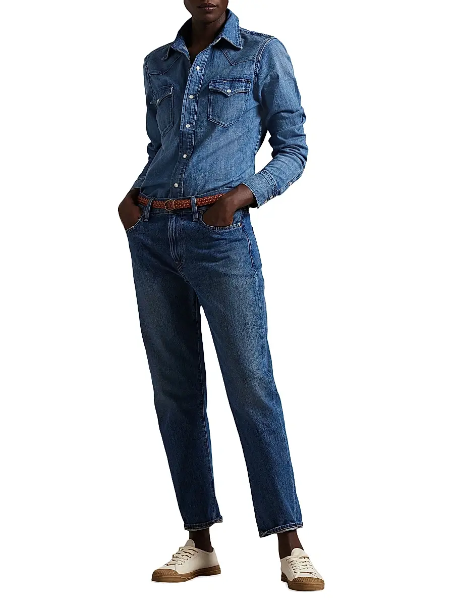 Polo Ralph Lauren Women's Western Denim Shirt | Thumbnail 2 Polo Ralph Lauren Women's Western Denim Shirt | Thumbnail 2