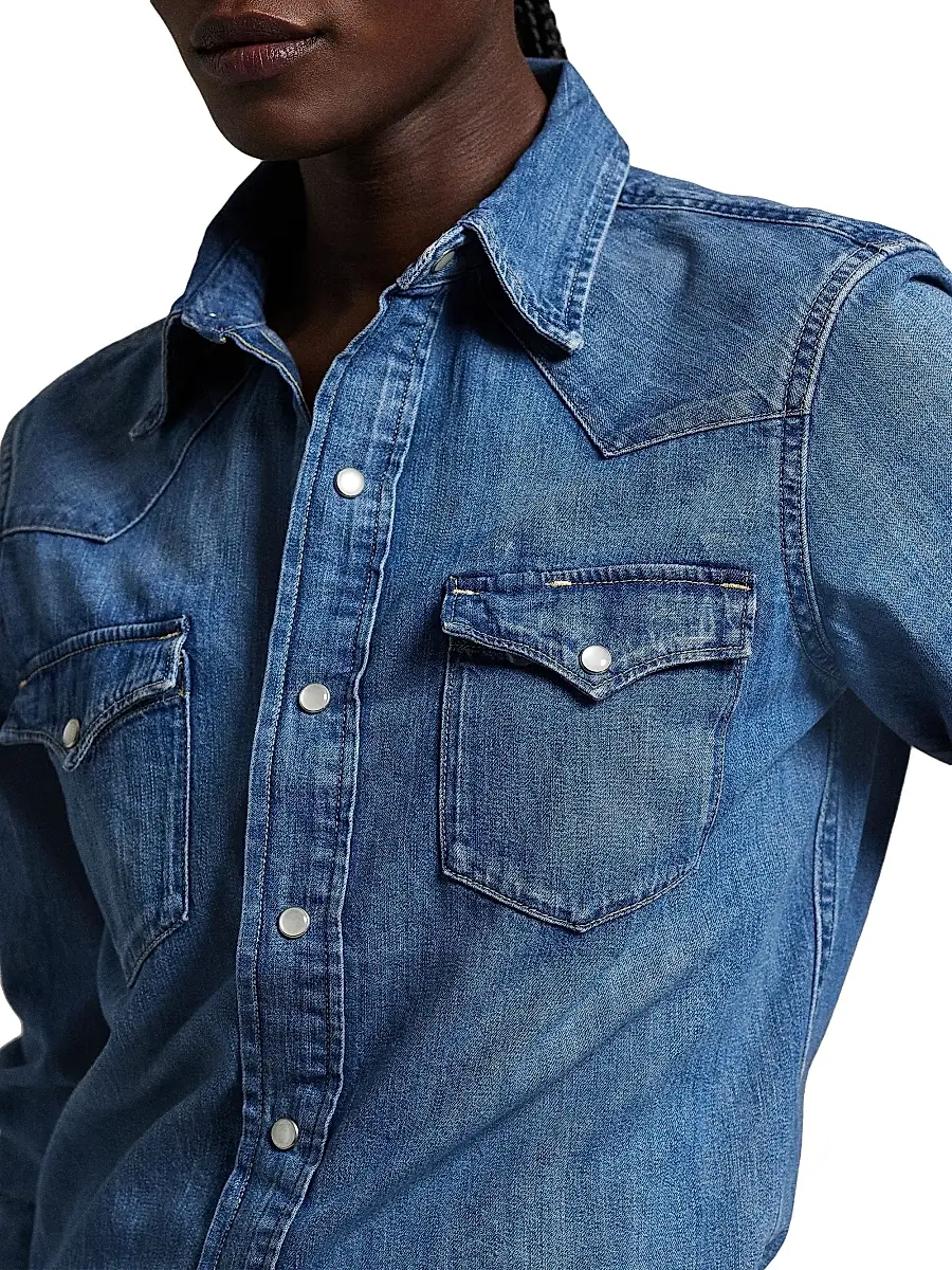 Polo Ralph Lauren Women's Western Denim Shirt | Thumbnail 5 Polo Ralph Lauren Women's Western Denim Shirt | Thumbnail 5