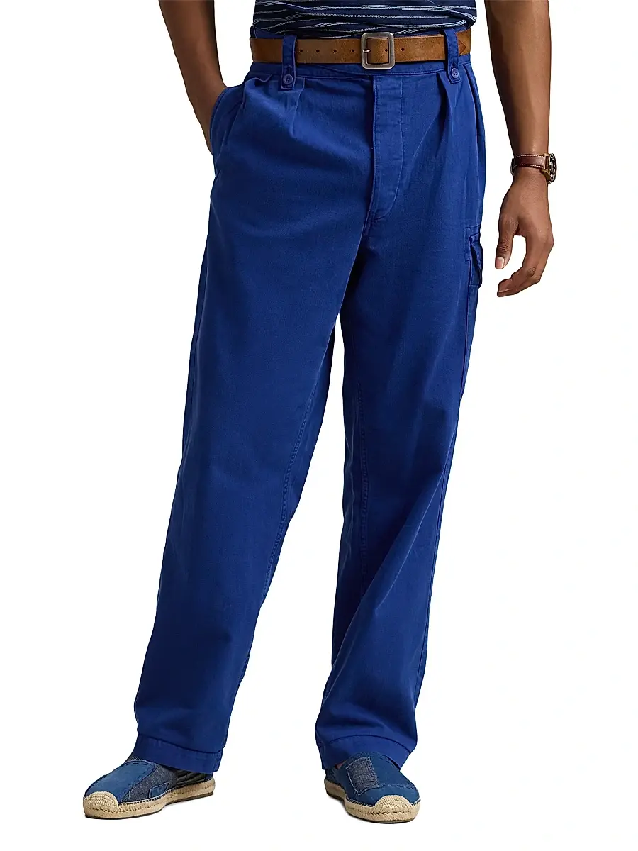 Polo Ralph Lauren Men's Relaxed Fit Pleated Twill Cargo Pants | Thumbnail 3 Polo Ralph Lauren Men's Relaxed Fit Pleated Twill Cargo Pants | Thumbnail 3