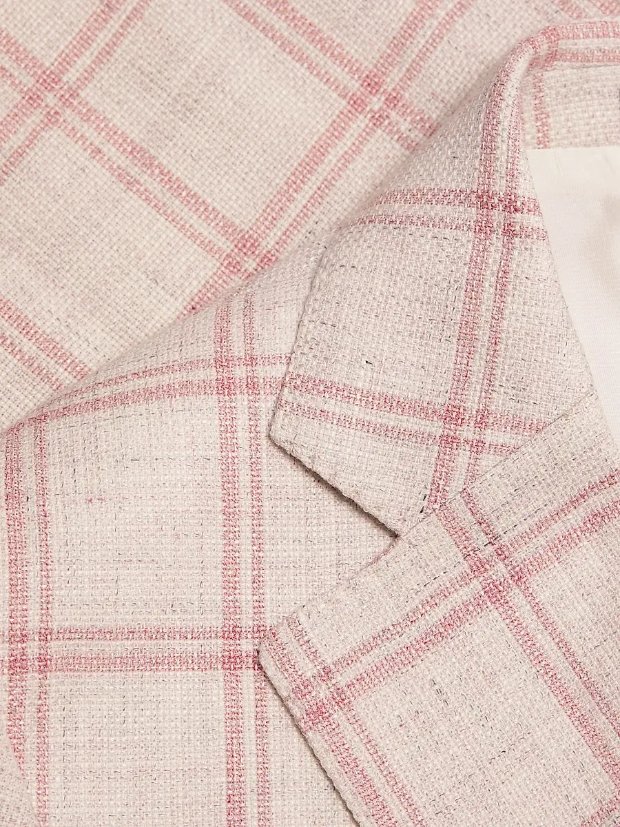 Saks Fifth Avenue Men's COLLECTION Windowpane Check Linen-Wool Single-Breasted Blazer | Thumbnail 7 Saks Fifth Avenue Men's COLLECTION Windowpane Check Linen-Wool Single-Breasted Blazer | Thumbnail 7
