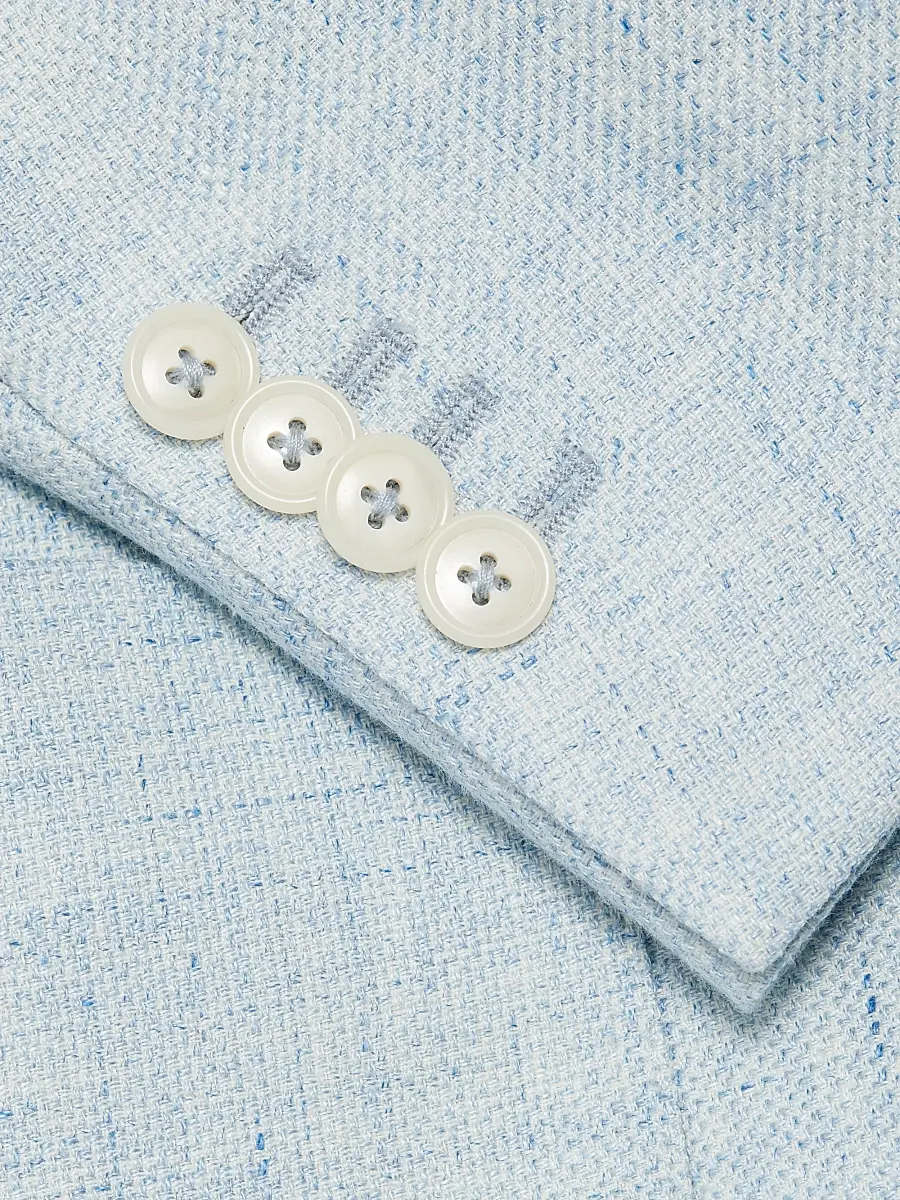 Saks Fifth Avenue Men's Linen & Wool Single-Breasted Blazer - Light Blue | Thumbnail 7 Saks Fifth Avenue Men's Linen & Wool Single-Breasted Blazer - Light Blue | Thumbnail 7
