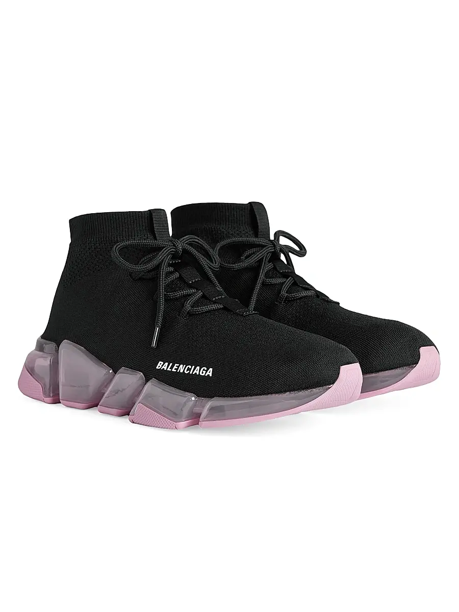 Balenciaga Women's Speed 2.0 Lace Up Full Clear Sole Recycled Knit Sneakers | Thumbnail 2 Balenciaga Women's Speed 2.0 Lace Up Full Clear Sole Recycled Knit Sneakers | Thumbnail 2
